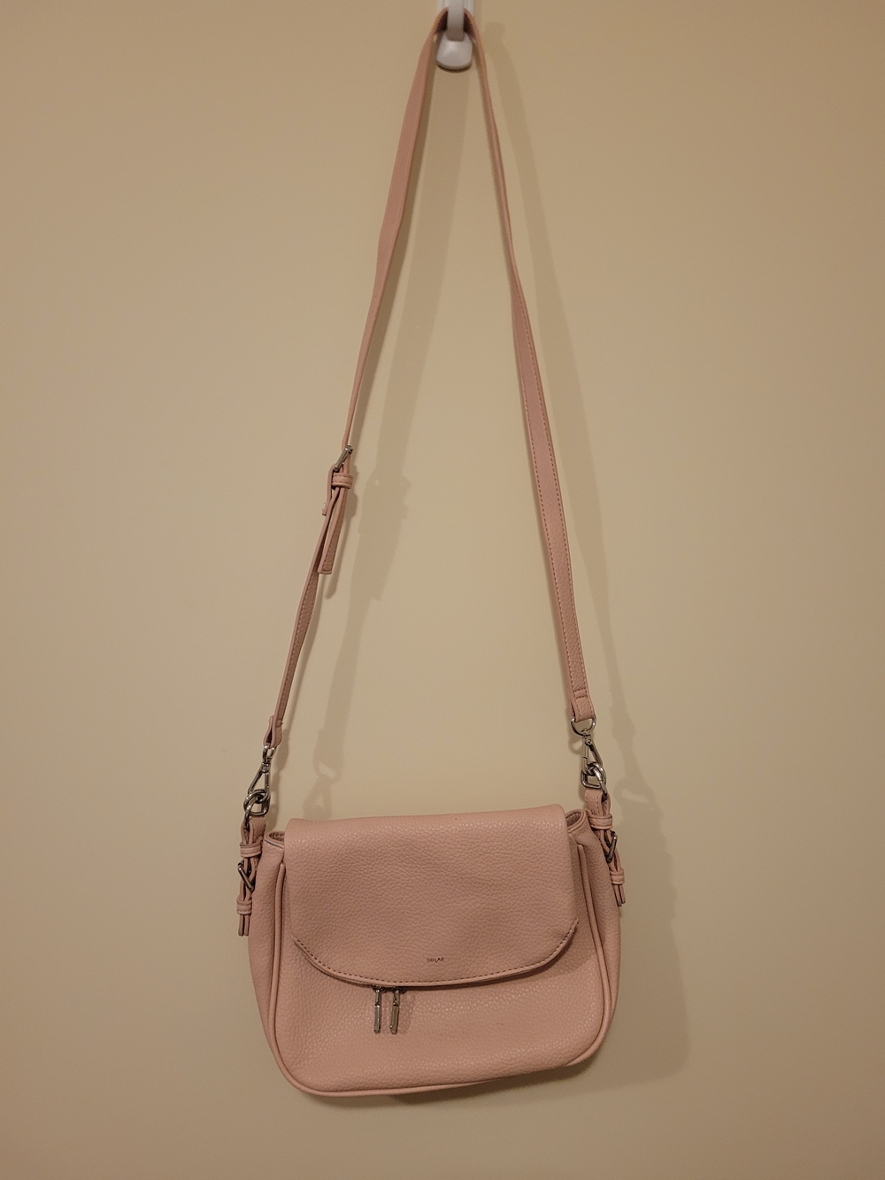 New Women's Colab Vegan Blush Pink Leather Crossbody Handbag